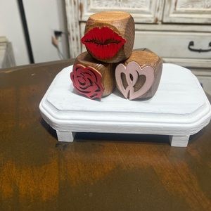 Valentine’s Day Decor, Wooden Dice Decor, Tier Tray Decor